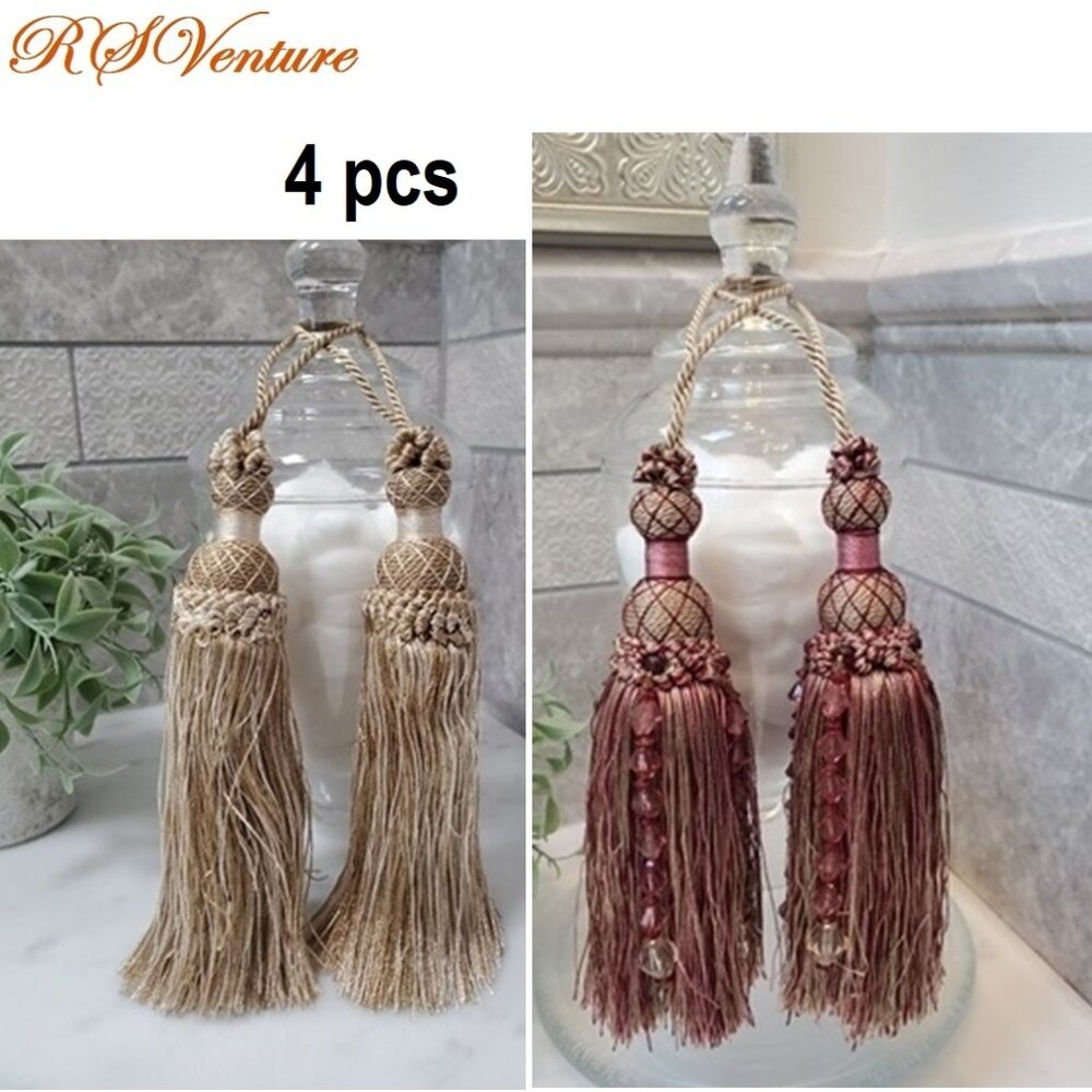 4 Curtain, Accent, Decorative Key Tassel